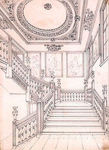 The staircase at the old house in 1831 [L33/212]